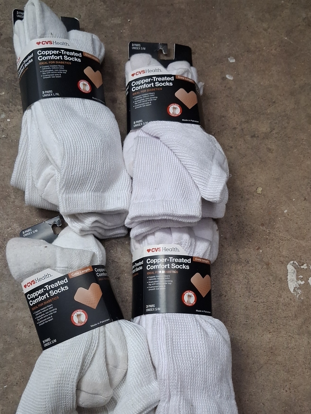 NWT 12 Pair White Copper-Treated Comfort Socks